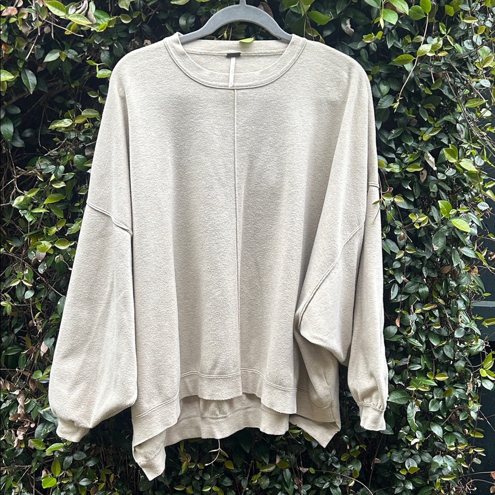 Free People Cream Crew Neck Sweater
